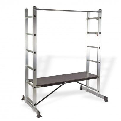 DEMA Viacúčelový hliníkový rebrík s plošinou 3v1