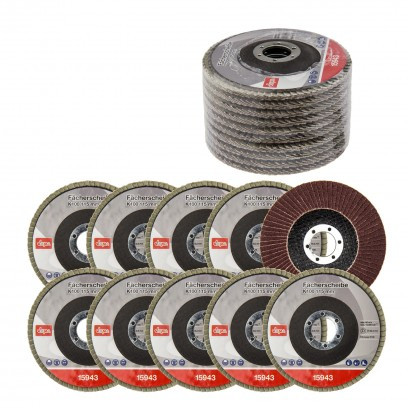DEMA Lamelový vejárový brúsny kotúč 115 mm K100, 10 ks