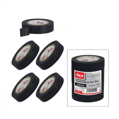 DEMA Elektrikárska izolačná páska 15mm / 10 m, čierna, 5 ks