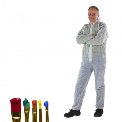 DEMA Jednorazový pracovný oblek biely 40 g/qm PP, veľkosť L