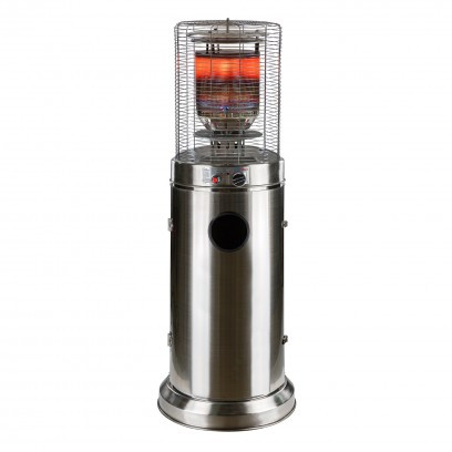 DEMA Záhradný terasový ohrievač plynový 5-10 kW Santorin, nerezový