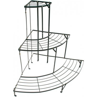 DEMA Rohové schody na kvety 3 police, tmavozelené