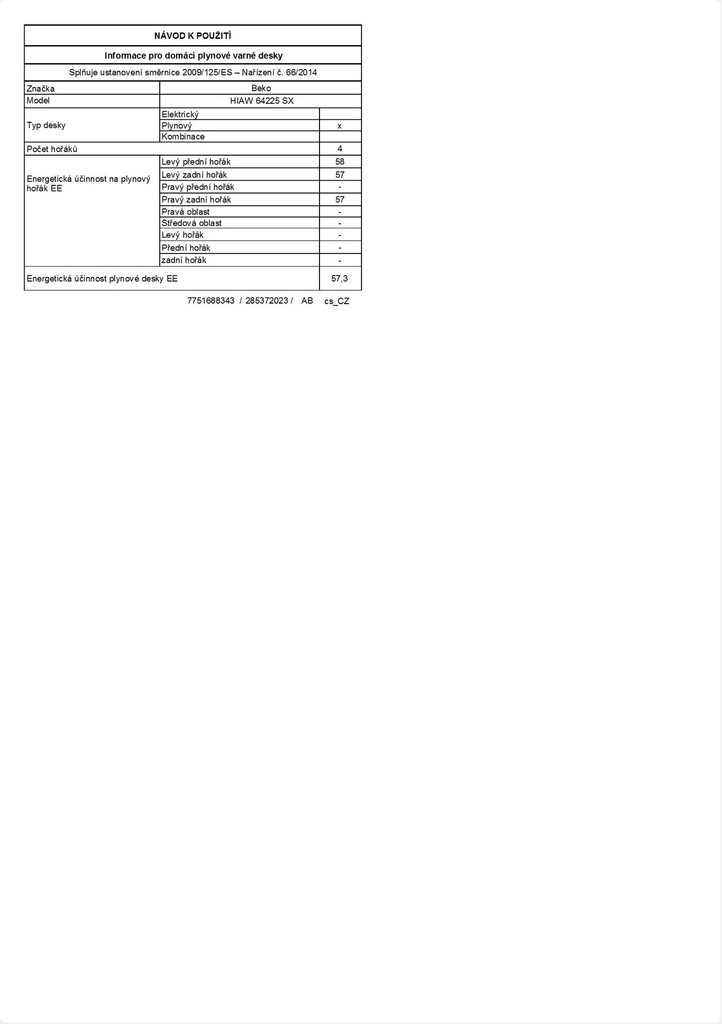 Beko HIAW64225SX