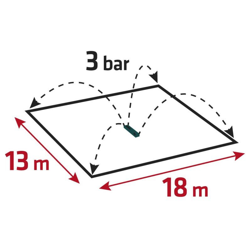 VERTO 15G771, Oscilačný postrekovač, 378 m2