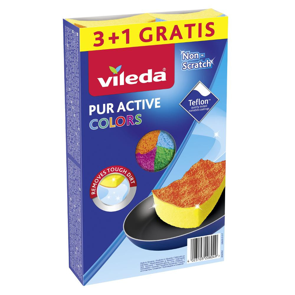 Pur Active Colors špongia 3+1ks VILEDA