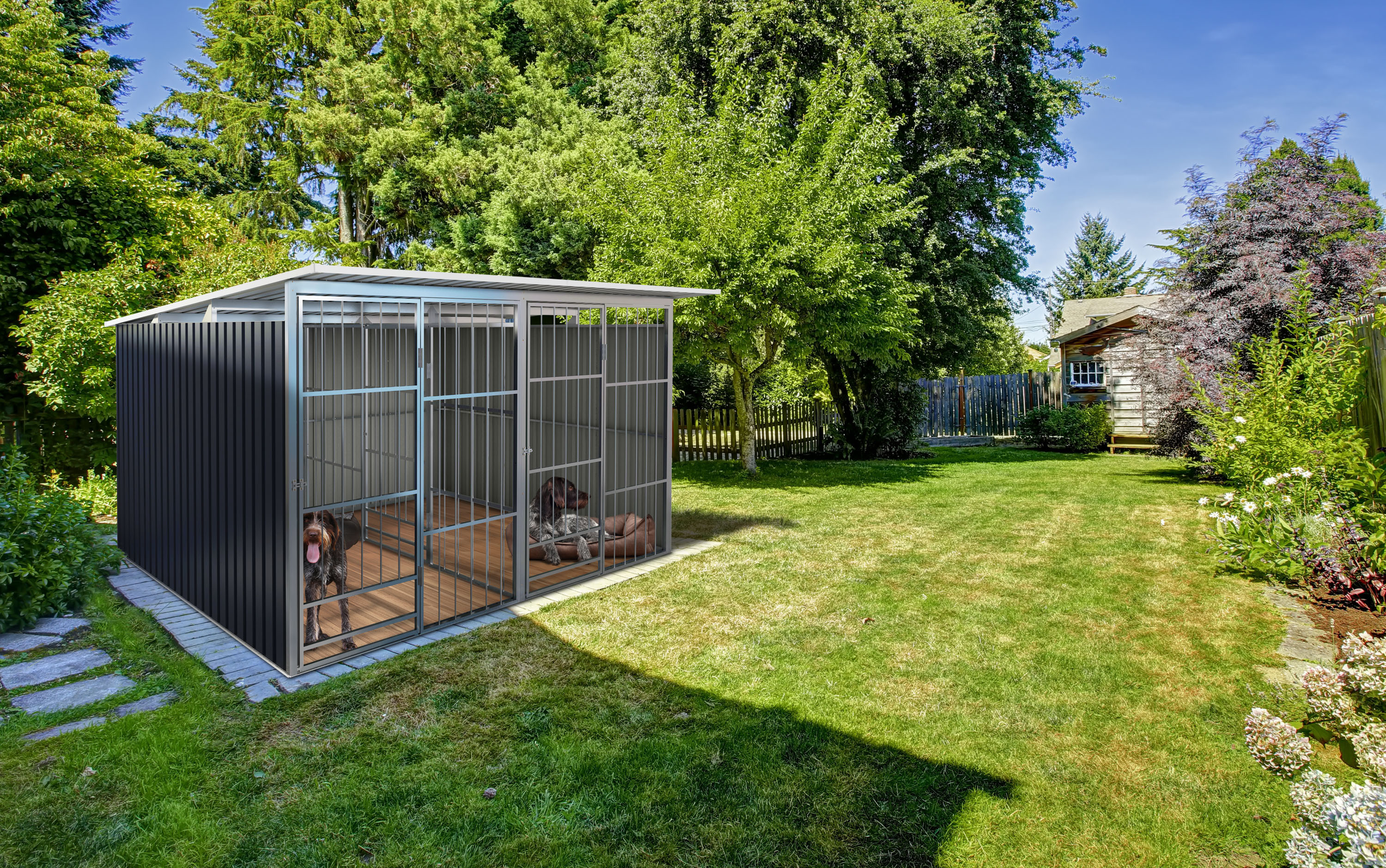 Koterec pre psa G21 KEN 886 - 322 x 275 cm, dvojmiestny, šedý