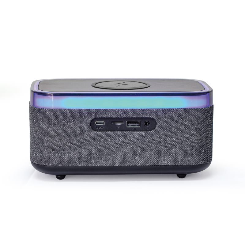 GEMBIRD FM Rádio budík s Qi nabíjaním, čierny