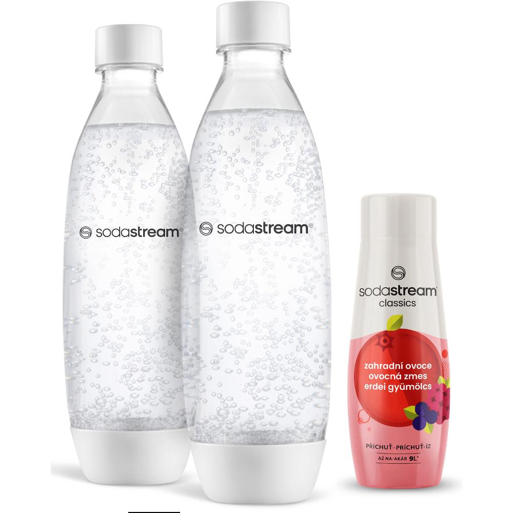 Fľaša FUSE 2x1l white+sirup ovocie SADA