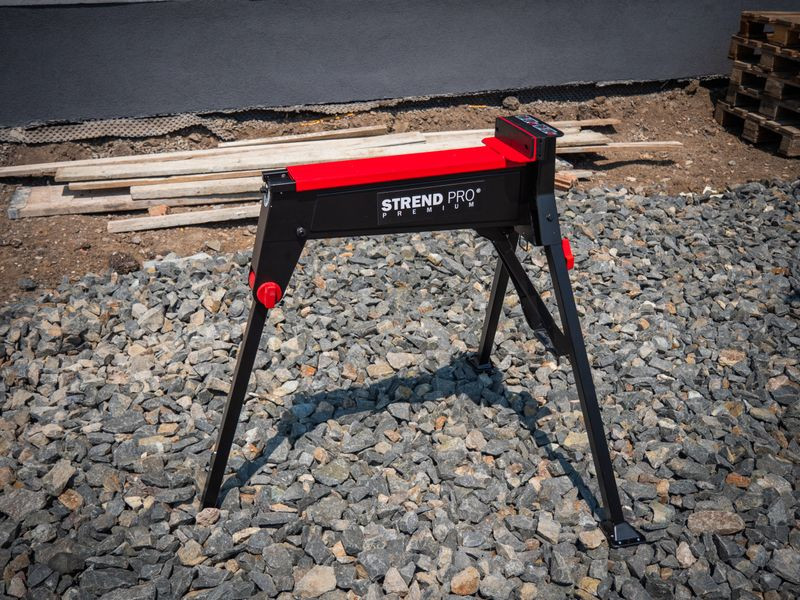 Stôl Strend Pro Premium WB955, max. 300 kg, pracovný držiak, multifunkčná skladacia trojnožka so zverákom