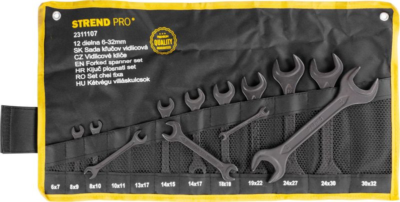 Sada kľúčov Strend Pro HR34184 vidlicové, 12 dielna, DIN895, 6-32 mm