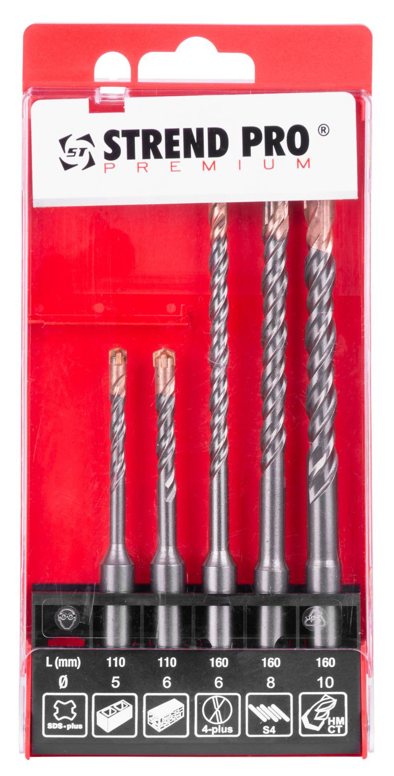 Sada vrtákov Strend Pro Premium SD051, 5 dielna, SDS+, do betónu
