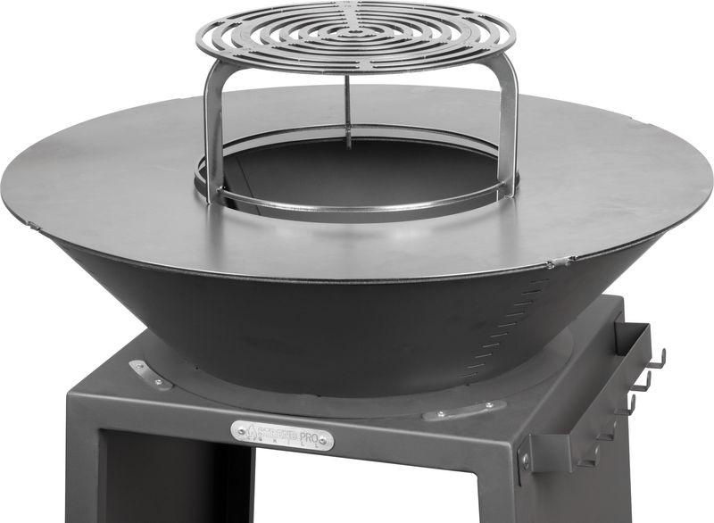 Gril Strend Pro Fiesta, čierny, oceľ, priemer 75 cm, s ohniskom