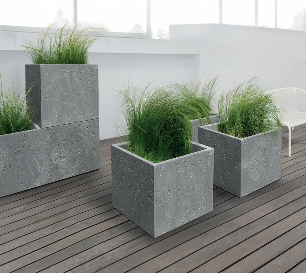 Kvetináč Prosperplast SIERRA CASE beton effect 57,7 cm šedý