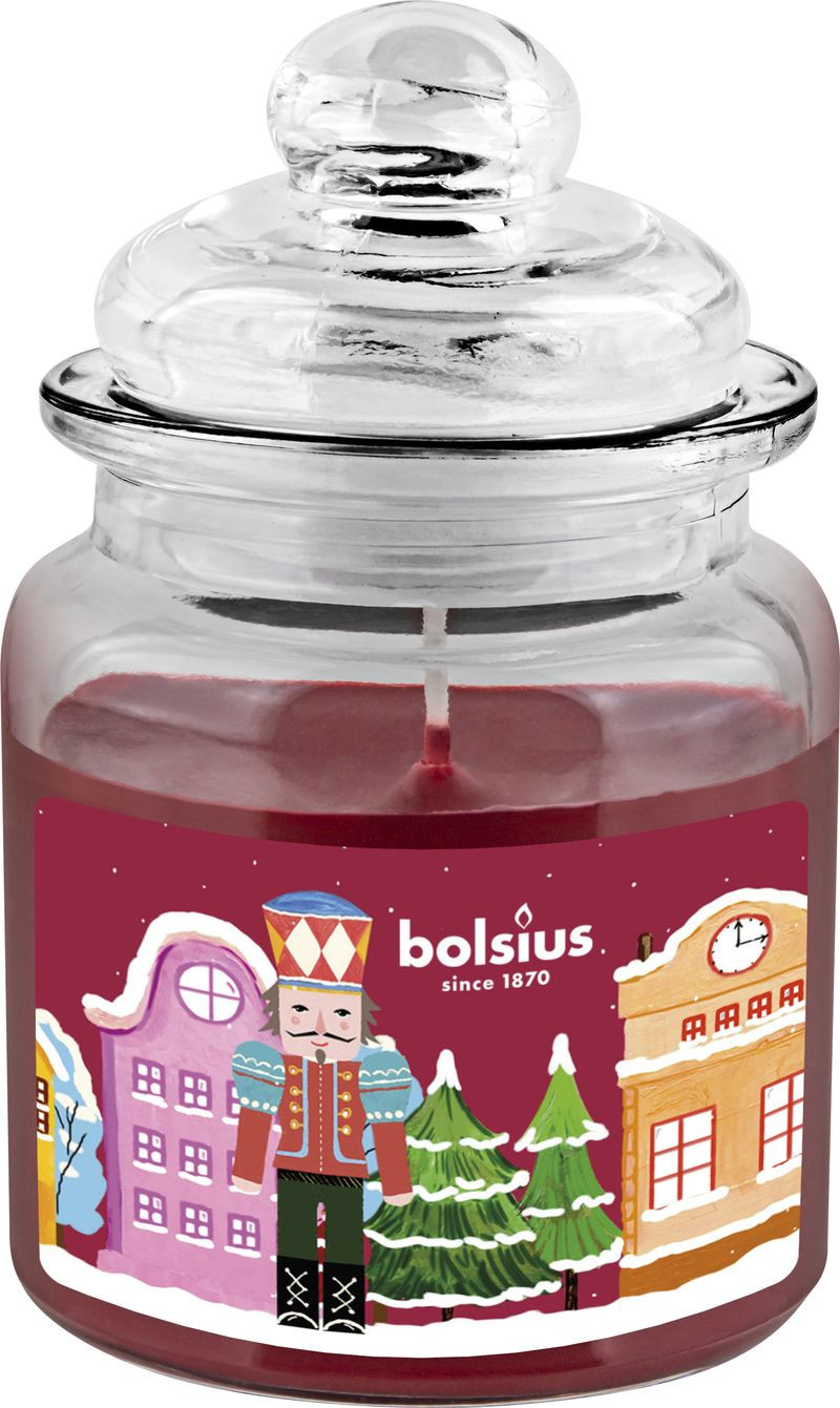 Sviečka Bolsius Big Jar, Luskáčik, Vianoce, vonná, vianočná, get cosy (pečené jablko a škorica), 32 hod., 79x129 mm, v skle