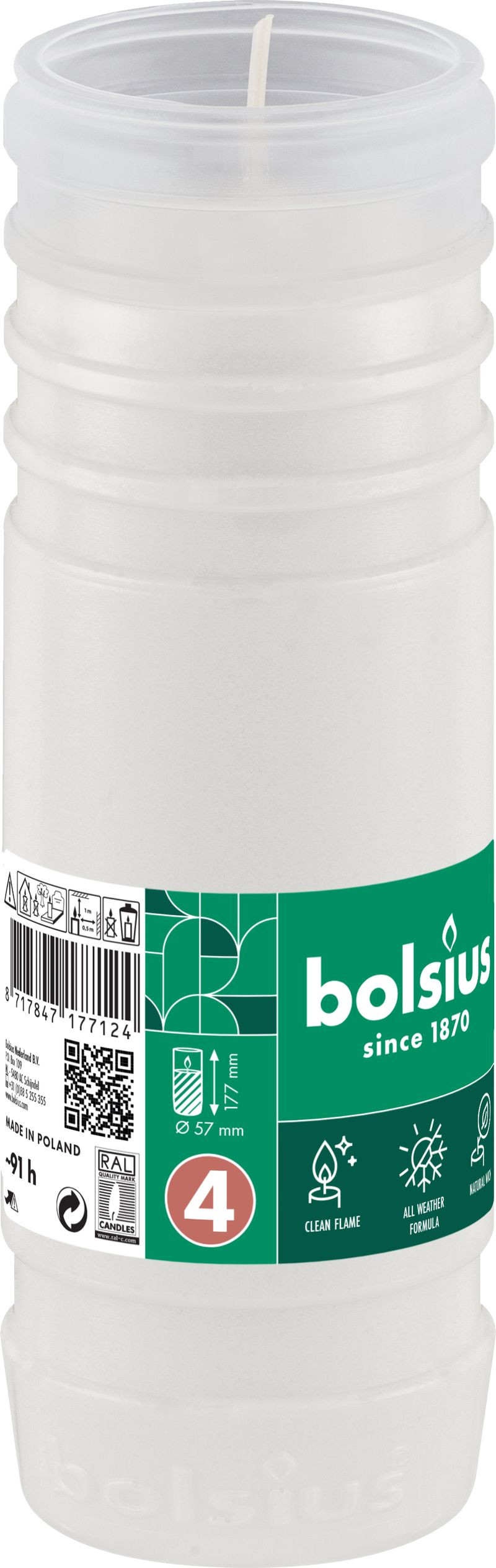 Náplň Bolsius Gravelight RP4, 91 h, 277g,  57x177 mm, do kahanca, parafín