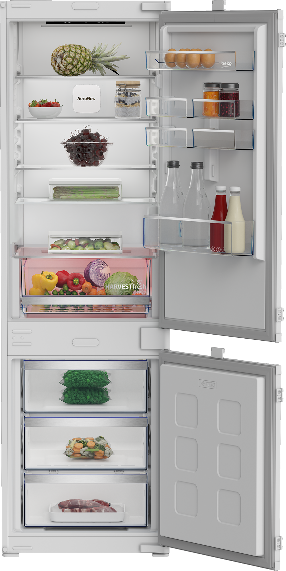 B5BCNA295HS: Vstavaná chladnička s mrazničkou (s mrazničkou dole, 54 cm)